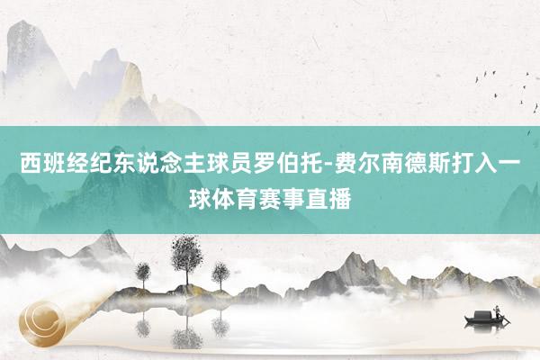西班经纪东说念主球员罗伯托-费尔南德斯打入一球体育赛事直播