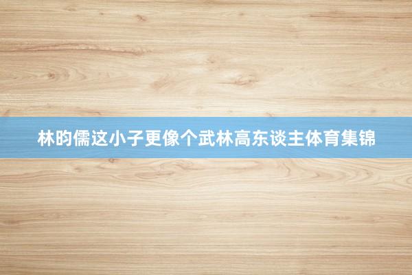 林昀儒这小子更像个武林高东谈主体育集锦