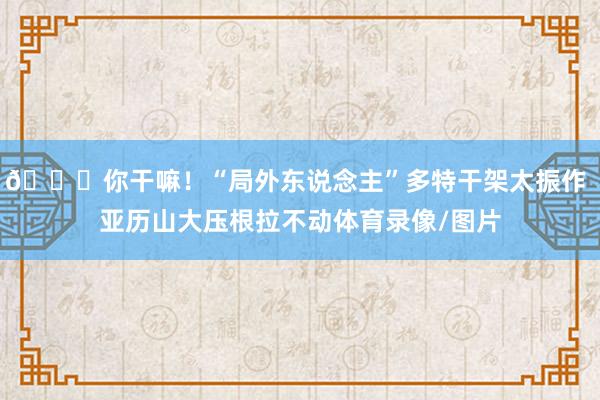 😂你干嘛！“局外东说念主”多特干架太振作 亚历山大压根拉不动体育录像/图片