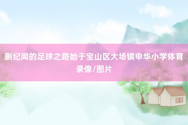 蒯纪闻的足球之路始于宝山区大场镇申华小学体育录像/图片