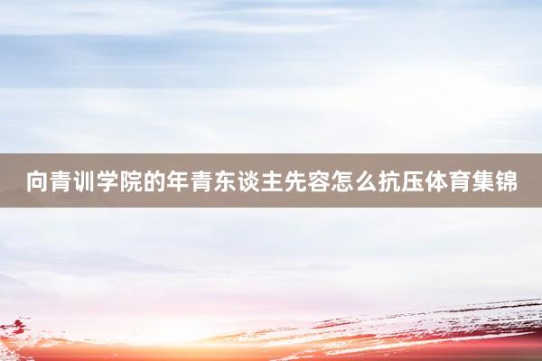 向青训学院的年青东谈主先容怎么抗压体育集锦