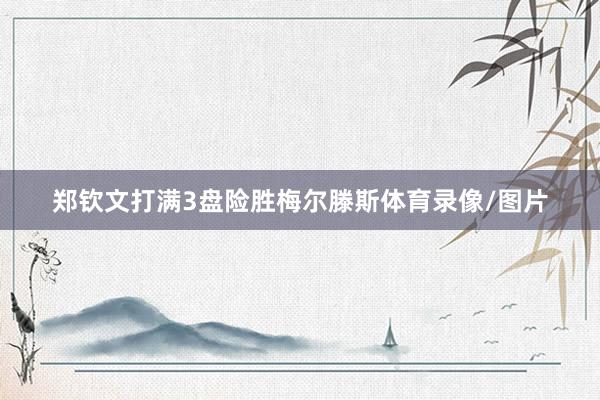 郑钦文打满3盘险胜梅尔滕斯体育录像/图片