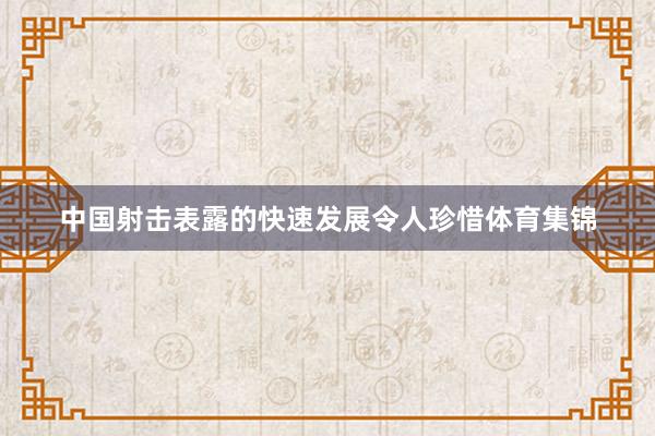 中国射击表露的快速发展令人珍惜体育集锦