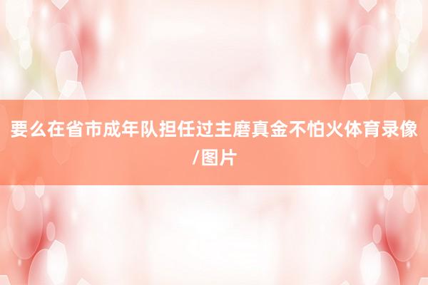 要么在省市成年队担任过主磨真金不怕火体育录像/图片