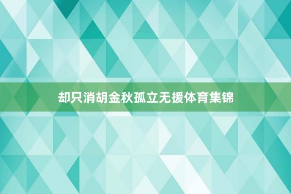 却只消胡金秋孤立无援体育集锦