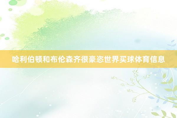 哈利伯顿和布伦森齐很豪恣世界买球体育信息