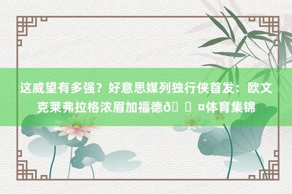 这威望有多强？好意思媒列独行侠首发：欧文克莱弗拉格浓眉加福德😤体育集锦