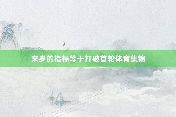 来岁的指标等于打破首轮体育集锦