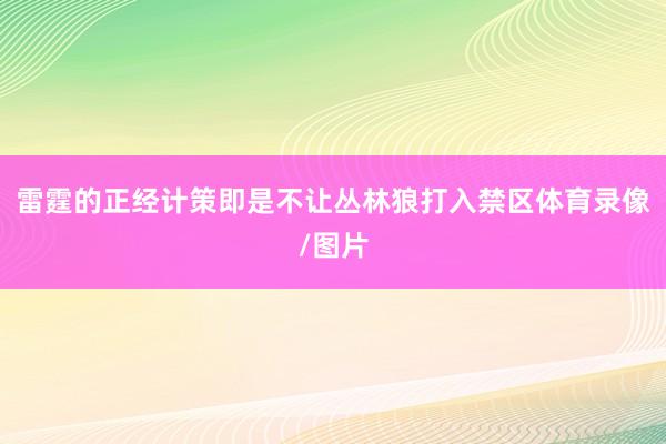 雷霆的正经计策即是不让丛林狼打入禁区体育录像/图片