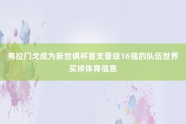 弗拉门戈成为新世俱杯首支晋级16强的队伍世界买球体育信息