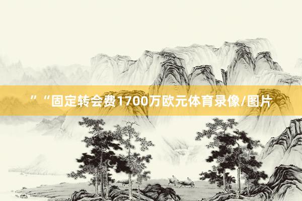 ”　　“固定转会费1700万欧元体育录像/图片