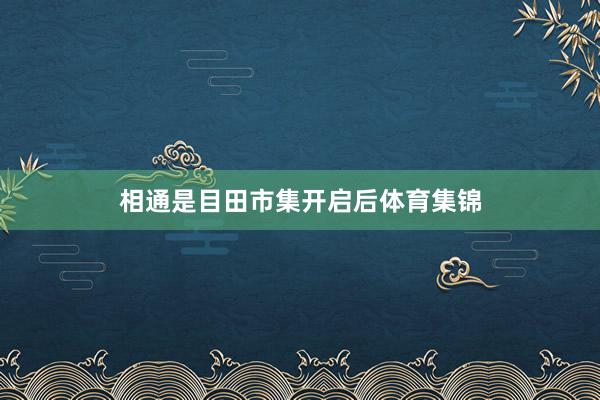 相通是目田市集开启后体育集锦