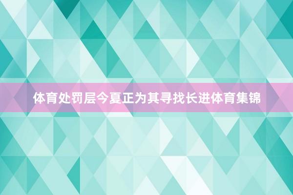 体育处罚层今夏正为其寻找长进体育集锦