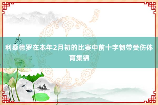 利桑德罗在本年2月初的比赛中前十字韧带受伤体育集锦