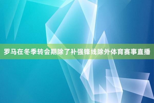 罗马在冬季转会期除了补强锋线除外体育赛事直播
