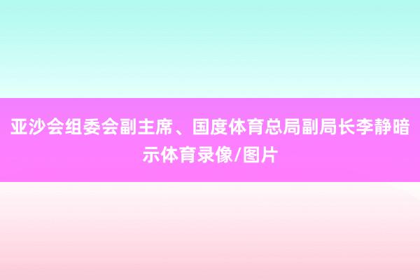 亚沙会组委会副主席、国度体育总局副局长李静暗示体育录像/图片