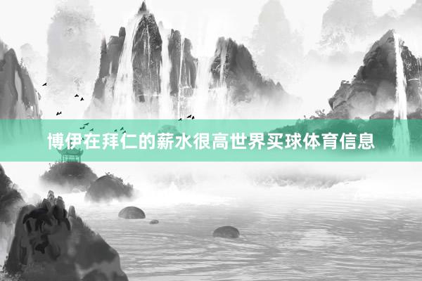 博伊在拜仁的薪水很高世界买球体育信息