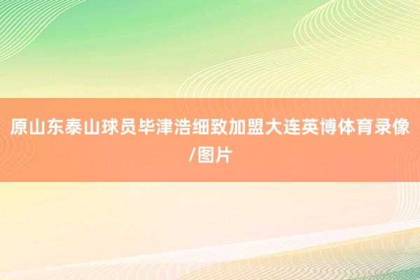 原山东泰山球员毕津浩细致加盟大连英博体育录像/图片