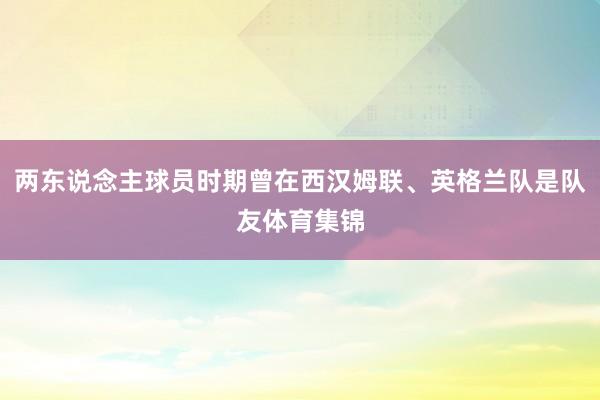 两东说念主球员时期曾在西汉姆联、英格兰队是队友体育集锦