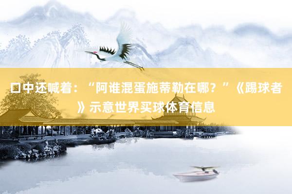 口中还喊着：“阿谁混蛋施蒂勒在哪？”《踢球者》示意世界买球体育信息
