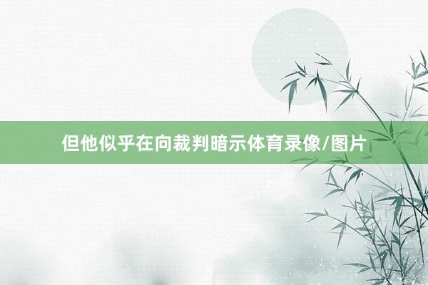 但他似乎在向裁判暗示体育录像/图片
