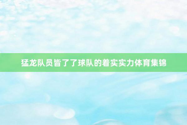 猛龙队员皆了了球队的着实实力体育集锦