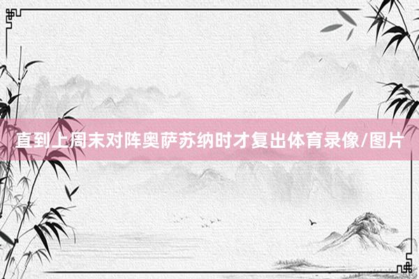直到上周末对阵奥萨苏纳时才复出体育录像/图片
