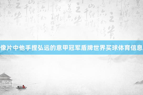像片中他手捏弘远的意甲冠军盾牌世界买球体育信息