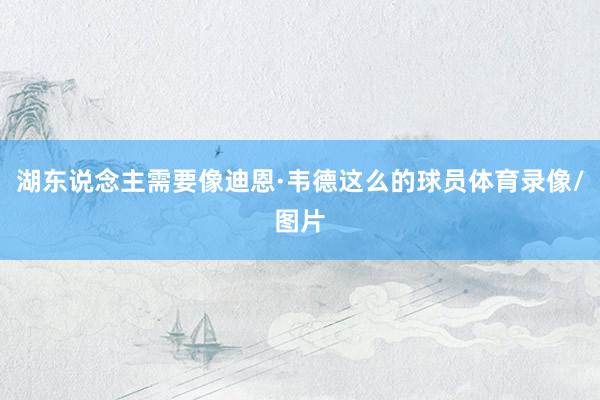 湖东说念主需要像迪恩·韦德这么的球员体育录像/图片