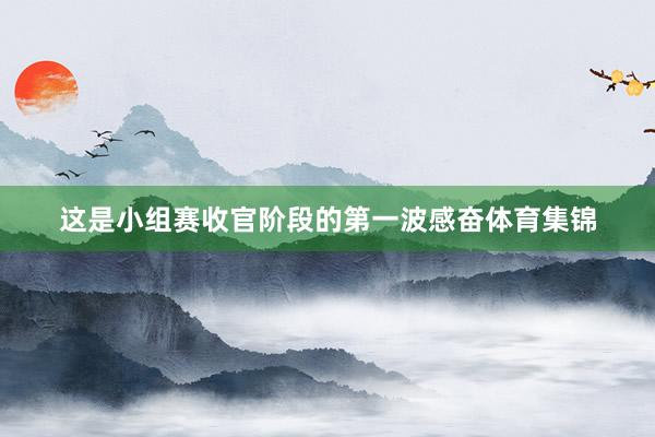 这是小组赛收官阶段的第一波感奋体育集锦